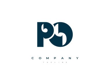 PO Soyut Geometrik Logo Tasarımı. Basit tipografi elementleriyle modern ve zarif logo tasarımı, markalaşma mükemmelliği.
