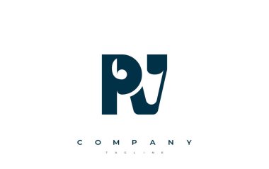 PV Soyut Geometrik Logo Tasarımı. Basit tipografi elementleriyle modern ve zarif logo tasarımı, markalaşma mükemmelliği.