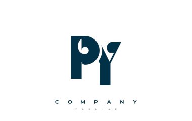 PY Soyut Geometrik Logo Tasarımı. Basit tipografi elementleriyle modern ve zarif logo tasarımı, markalaşma mükemmelliği.