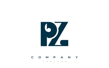 PZ Soyut Geometrik Logo Tasarımı. Basit tipografi elementleriyle modern ve zarif logo tasarımı, markalaşma mükemmelliği.