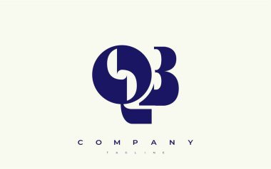 QB Soyut Geometrik Logo Tasarımı. Basit tipografi elementleriyle modern ve zarif logo tasarımı, markalaşma mükemmelliği.