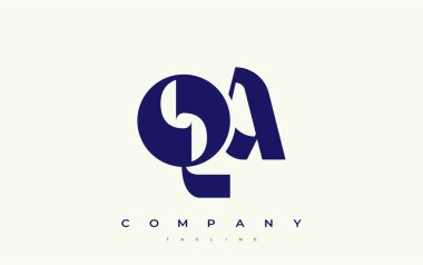 QA Soyut Geometrik Logo Tasarımı. Basit tipografi elementleriyle modern ve zarif logo tasarımı, markalaşma mükemmelliği.