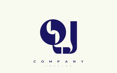 QJ Soyut Geometrik Logo Tasarımı. Basit tipografi elementleriyle modern ve zarif logo tasarımı, markalaşma mükemmelliği.