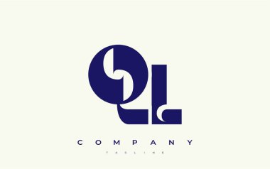 QL Soyut Geometrik Logo Tasarımı. Basit tipografi elementleriyle modern ve zarif logo tasarımı, markalaşma mükemmelliği.