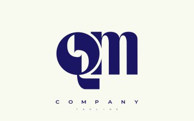 QM Soyut Geometrik Logo Tasarımı. Basit tipografi elementleriyle modern ve zarif logo tasarımı, markalaşma mükemmelliği.