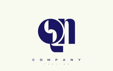 QN Soyut Geometrik Logo Tasarımı. Basit tipografi elementleriyle modern ve zarif logo tasarımı, markalaşma mükemmelliği.