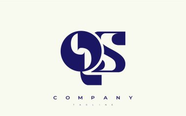 QS Soyut Geometrik Logo Tasarımı. Basit tipografi elementleriyle modern ve zarif logo tasarımı, markalaşma mükemmelliği.
