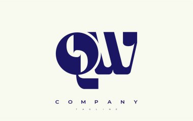 QW Soyut Geometrik Logo Tasarımı. Basit tipografi elementleriyle modern ve zarif logo tasarımı, markalaşma mükemmelliği.