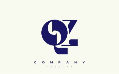QZ Soyut Geometrik Logo Tasarımı. Basit tipografi elementleriyle modern ve zarif logo tasarımı, markalaşma mükemmelliği.