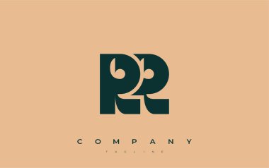 RR Soyut Geometrik Logo Tasarımı. Basit tipografi elementleriyle modern ve zarif logo tasarımı, markalaşma mükemmelliği.