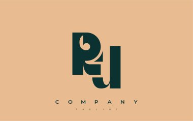 RU Soyut Geometrik Logo Tasarımı. Basit tipografi elementleriyle modern ve zarif logo tasarımı, markalaşma mükemmelliği.