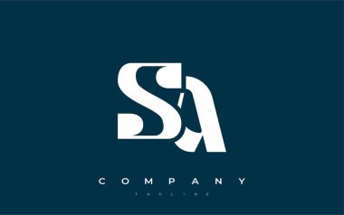 SA Soyut Geometrik Logo Tasarımı. Basit tipografi elementleriyle modern ve zarif logo tasarımı, markalaşma mükemmelliği.
