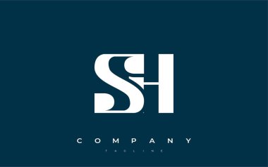 SH Soyut Geometrik Logo Tasarımı. Basit tipografi elementleriyle modern ve zarif logo tasarımı, markalaşma mükemmelliği.