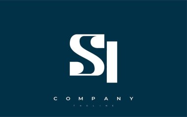 SI Soyut Geometrik Logo Tasarımı. Basit tipografi elementleriyle modern ve zarif logo tasarımı, markalaşma mükemmelliği.