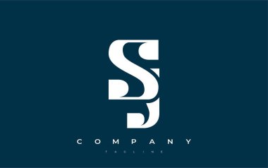 SJ Soyut Geometrik Logo Tasarımı. Basit tipografi elementleriyle modern ve zarif logo tasarımı, markalaşma mükemmelliği.