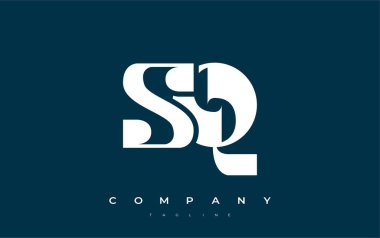 SQ Soyut Geometrik Logo Tasarımı. Basit tipografi elementleriyle modern ve zarif logo tasarımı, markalaşma mükemmelliği.