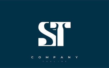ST Soyut Geometrik Logo Tasarımı. Basit tipografi elementleriyle modern ve zarif logo tasarımı, markalaşma mükemmelliği.