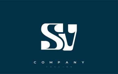 SV Soyut Geometrik Logo Tasarımı. Basit tipografi elementleriyle modern ve zarif logo tasarımı, markalaşma mükemmelliği.