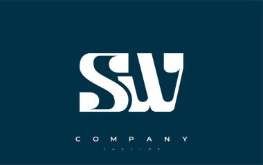 SW Soyut Geometrik Logo Tasarımı. Basit tipografi elementleriyle modern ve zarif logo tasarımı, markalaşma mükemmelliği.