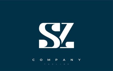 SZ Soyut Geometrik Logo Tasarımı. Basit tipografi elementleriyle modern ve zarif logo tasarımı, markalaşma mükemmelliği.