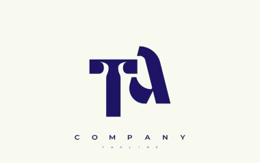 TA Soyut Geometrik Logo Tasarımı. Basit tipografi elementleriyle modern ve zarif logo tasarımı, markalaşma mükemmelliği.