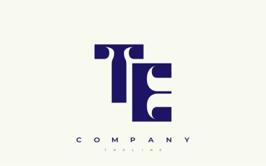 TE Soyut Geometrik Logo Tasarımı. Basit tipografi elementleriyle modern ve zarif logo tasarımı, markalaşma mükemmelliği.