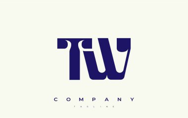 TW Soyut Geometrik Logo Tasarımı. Basit tipografi elementleriyle modern ve zarif logo tasarımı, markalaşma mükemmelliği.