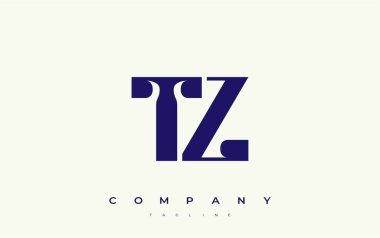 TZ Soyut Geometrik Logo Tasarımı. Basit tipografi elementleriyle modern ve zarif logo tasarımı, markalaşma mükemmelliği.