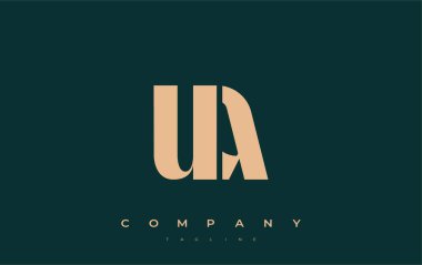 UA Soyut Geometrik Logo Tasarımı. Basit tipografi elementleriyle modern ve zarif logo tasarımı, markalaşma mükemmelliği.