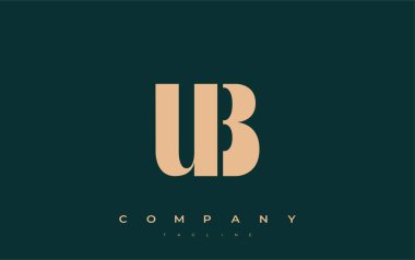 UB Soyut Geometrik Logo Tasarımı. Basit tipografi elementleriyle modern ve zarif logo tasarımı, markalaşma mükemmelliği.