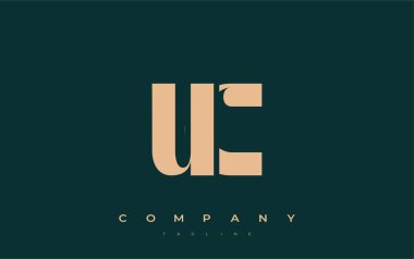 UC Soyut Geometrik Logo Tasarımı. Basit tipografi elementleriyle modern ve zarif logo tasarımı, markalaşma mükemmelliği.