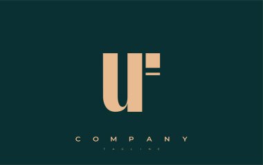 UF Soyut Geometrik Logo Tasarımı. Basit tipografi elementleriyle modern ve zarif logo tasarımı, markalaşma mükemmelliği.
