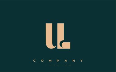 UL Soyut Geometrik Logo Tasarımı. Basit tipografi elementleriyle modern ve zarif logo tasarımı, markalaşma mükemmelliği.