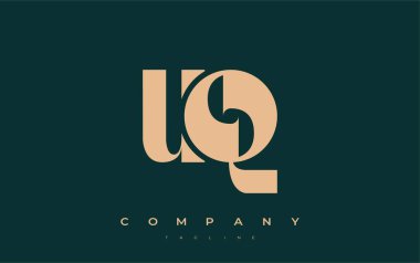 UQ Soyut Geometrik Logo Tasarımı. Basit tipografi elementleriyle modern ve zarif logo tasarımı, markalaşma mükemmelliği.