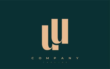 UU Soyut Geometrik Logo Tasarımı. Basit tipografi elementleriyle modern ve zarif logo tasarımı, markalaşma mükemmelliği.