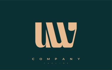 UW Soyut Geometrik Logo Tasarımı. Basit tipografi elementleriyle modern ve zarif logo tasarımı, markalaşma mükemmelliği.