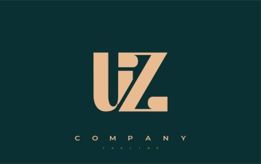 UZ Soyut Geometrik Logo Tasarımı. Basit tipografi elementleriyle modern ve zarif logo tasarımı, markalaşma mükemmelliği.