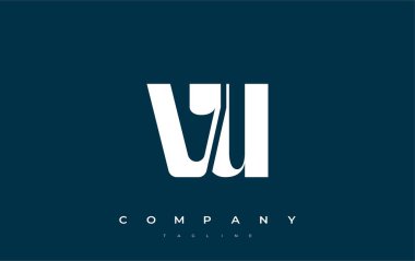 VU Soyut Geometrik Logo Tasarımı. Basit tipografi elementleriyle modern ve zarif logo tasarımı, markalaşma mükemmelliği.