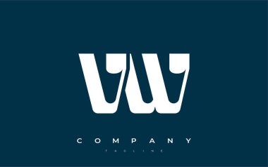 VW Soyut Geometrik Logo Tasarımı. Basit tipografi elementleriyle modern ve zarif logo tasarımı, markalaşma mükemmelliği.