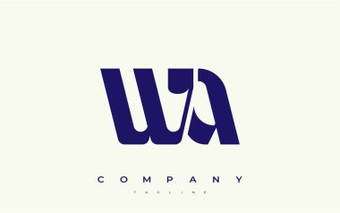 WA Soyut Geometrik Logo Tasarımı. Basit tipografi elementleriyle modern ve zarif logo tasarımı, markalaşma mükemmelliği.