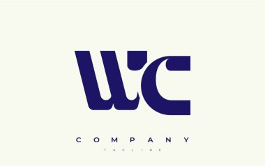 WC Soyut Geometrik Logo Tasarımı. Basit tipografi elementleriyle modern ve zarif logo tasarımı, markalaşma mükemmelliği.