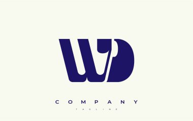 WD Soyut Geometrik Logo Tasarımı. Basit tipografi elementleriyle modern ve zarif logo tasarımı, markalaşma mükemmelliği.