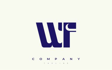 WF Soyut Geometrik Logo Tasarımı. Basit tipografi elementleriyle modern ve zarif logo tasarımı, markalaşma mükemmelliği.