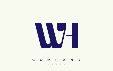 WH Soyut Geometrik Logo Tasarımı. Basit tipografi elementleriyle modern ve zarif logo tasarımı, markalaşma mükemmelliği.