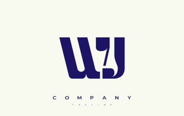 WJ Soyut Geometrik Logo Tasarımı. Basit tipografi elementleriyle modern ve zarif logo tasarımı, markalaşma mükemmelliği.