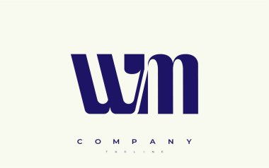 WM Soyut Geometrik Logo Tasarımı. Basit tipografi elementleriyle modern ve zarif logo tasarımı, markalaşma mükemmelliği.
