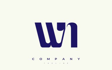 WN Soyut Geometrik Logo Tasarımı. Basit tipografi elementleriyle modern ve zarif logo tasarımı, markalaşma mükemmelliği.