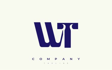 WT Soyut Geometrik Logo Tasarımı. Basit tipografi elementleriyle modern ve zarif logo tasarımı, markalaşma mükemmelliği.