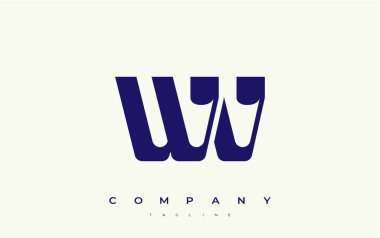 WV Soyut Geometrik Logo Tasarımı. Basit tipografi elementleriyle modern ve zarif logo tasarımı, markalaşma mükemmelliği.