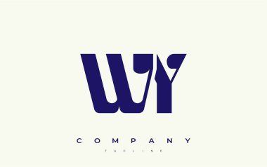 WY Soyut Geometrik Logo Tasarımı. Basit tipografi elementleriyle modern ve zarif logo tasarımı, markalaşma mükemmelliği.